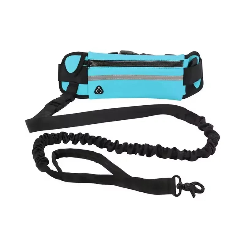 Correa para Perro de Alta Visibilidad, Manos Libres, Reflectante, con Bolsa de Cintura, Retráctil y Elástica, para Correr y Caminar, Accesorios para Mascotas HD