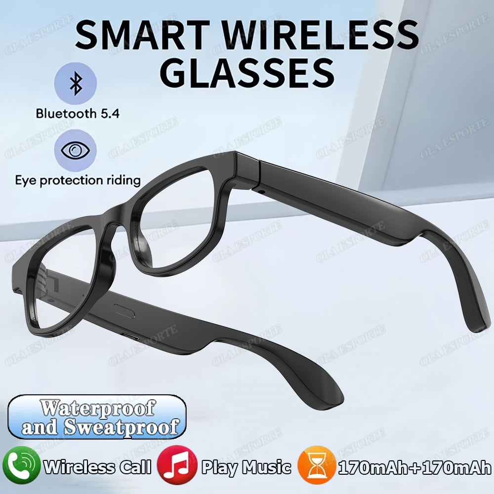 Gafas Inteligentes con IA para Hombre y Mujer, Multifunción, Reproducción de Música Táctil, Control Remoto de Cámara, Asistente de Voz, Gafas BT, Gafas de Sol HT30