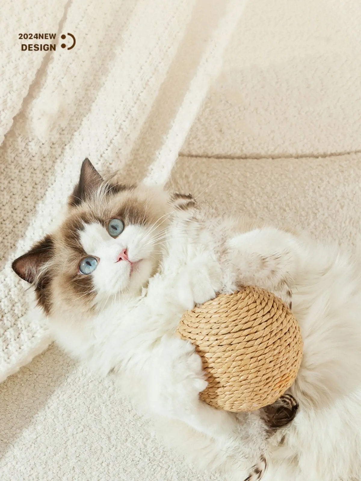 Juguete interactivo de sisal para gatos de 8-10 cm, pelota para rascar, para limpieza de dientes de gatitos, anti-mordidas, pelota sonora para gatos, artículos para mascotas