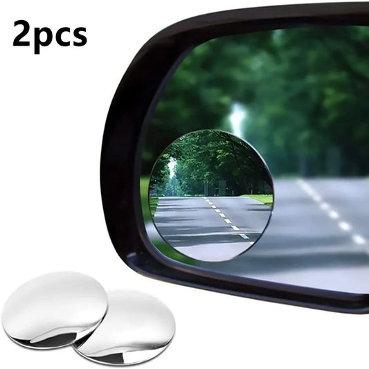 Espejo retrovisor de punto ciego para coche, gran angular, ajustable de 360 grados, pequeño espejo redondo, espejo retrovisor convexo auxiliar inverso para coche