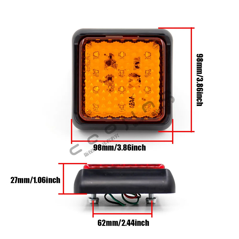1/2 Uds 12V 24V luz trasera desmontable parada freno trasero función de señal de giro lámpara indicadora luz de marcha atrás para camión RV autobús