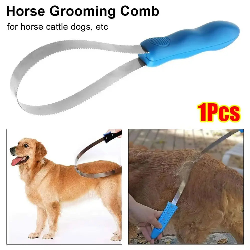 1 Peine de Aseo para Caballos Duradero y Antideslizante, Cepillo de Metal de Doble Cara para Equinos, Raspador de Pelo para Animales, Ganado y Todos los Tipos de Perros