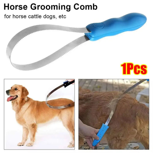 1 Peine de Aseo para Caballos Duradero y Antideslizante, Cepillo de Metal de Doble Cara para Equinos, Raspador de Pelo para Animales, Ganado y Todos los Tipos de Perros