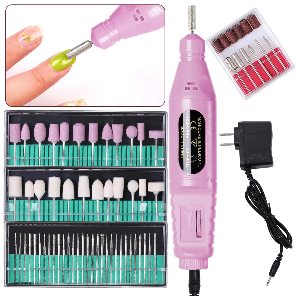 Taladro eléctrico para uñas 6 en 1 con lima y brocas