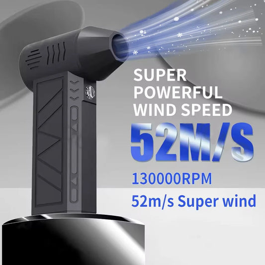 Nuevo Ventilador Turbo Jet de 130000 RPM, Soplador de Aire Eléctrico con Velocidad Ajustable, Recargable con Luz, para Limpieza de Autos