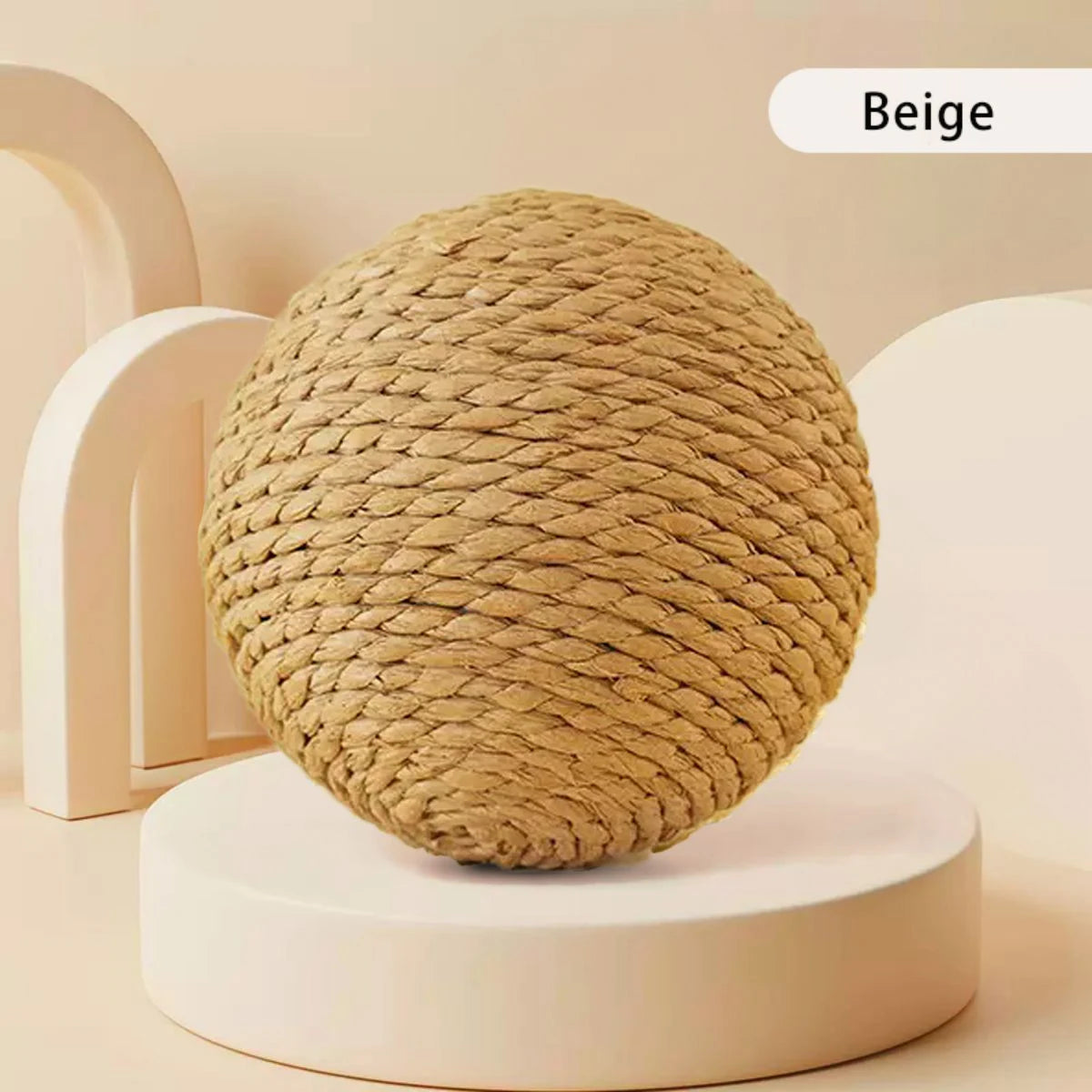 Juguete interactivo de sisal para gatos de 8-10 cm, pelota para rascar, para limpieza de dientes de gatitos, anti-mordidas, pelota sonora para gatos, artículos para mascotas