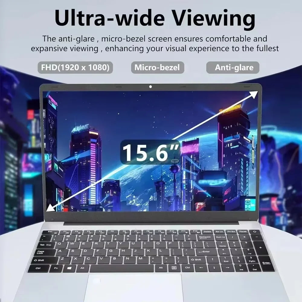 Portátil Intel Core I9-9900 de 15.6 Pulgadas, 16GB RAM, Retroiluminado, Desbloqueo por Huella Dactilar, Windows 11, Computadora para Oficina, Estudio y Juegos