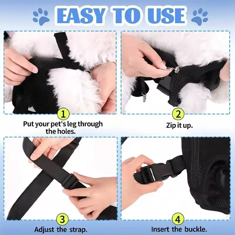 Mochila Transpirable de Malla para Mascotas, Porta Mascotas Delantero Manos Libres para Perros y Gatos, Ideal para Viajes al Aire Libre, Senderismo, Cachorros Pequeños y Gatitos - ¡Producto de Gran Venta!
