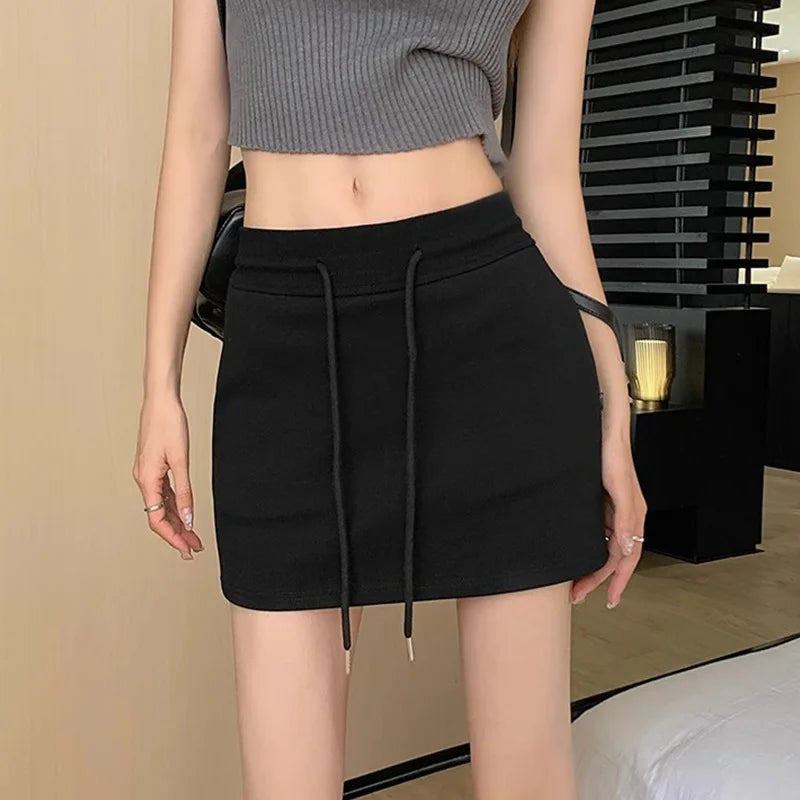 Falda corta deportiva gris antideslumbrante para mujer, falda corta de cintura alta para abrazar la cadera, pantalones y falda cómodos