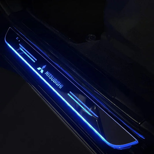 Pedal de bienvenida LED móvil con alimentación USB acrílica, placa de desgaste para coche, Pedal, alféizar de puerta, luz de camino para Asx Lancer Pajero asx Outlander