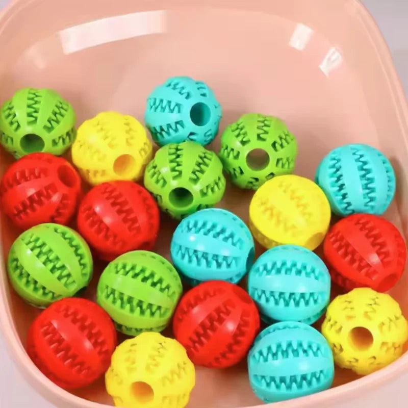 Pelota de Juguete para Perros, Pelotas Interactivas de Goma, Juguetes Masticables para Cachorros, Pelota para Limpieza de Dientes de Mascotas, Dispensador de Comida para Gatos y Mascotas, Pelotas de Silicona de Juguete