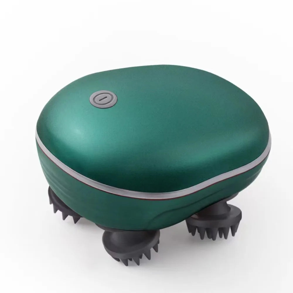 Masajeador muscular, masajeador de cabeza eléctrico, cuero cabelludo, relajación, vibración, masajeador de cuero cabelludo, amasado, máquina de masaje de cabeza recargable para mujeres/hombres
