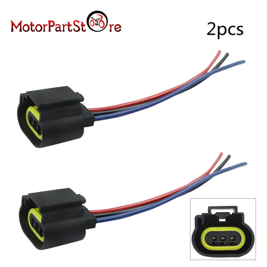 2 Paquetes de Conectores H13 9008 de 3 Pines, Conector de Cable para Faros Delanteros H13, Conector de Bombilla de Luz Delantera de 12V CC para Reparación de Vehículos Ford