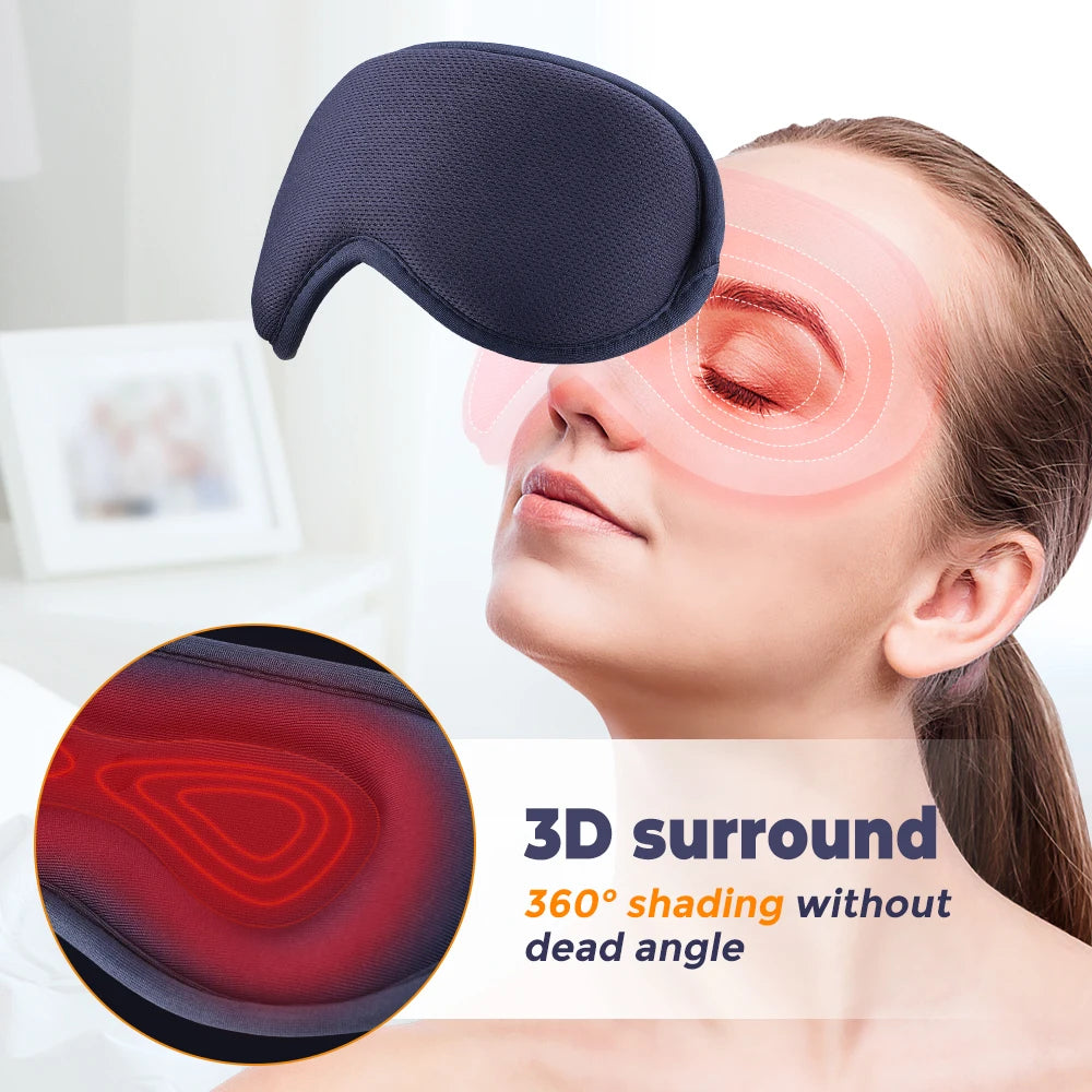 Máscara de ojos de compresión caliente con carga USB, alivio de ojos secos, masaje calentado, máscara de ojos de vapor con Control remoto, sombra de ojos para dormir en la oficina
