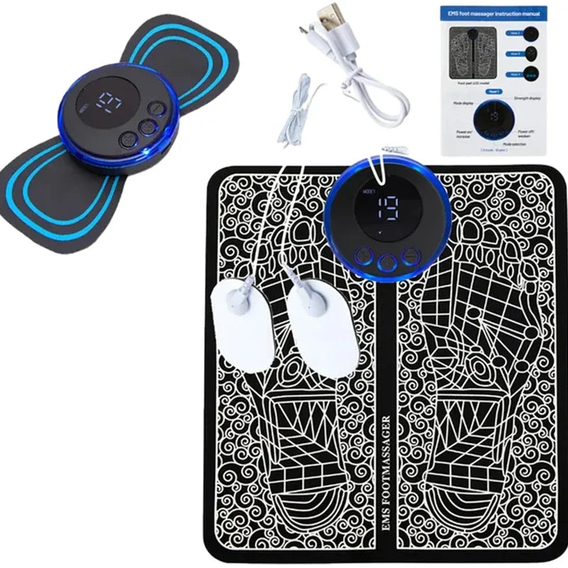 Masajeador de cuello EMS, Estimulador muscular eléctrico, pegatina Cervical, parche de masaje, almohadillas de pulso de baja frecuencia, Masajeador para aliviar el dolor corporal
