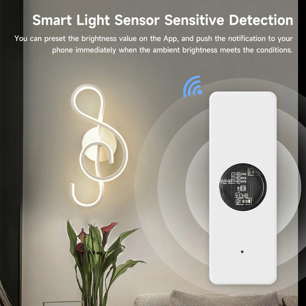 Tuya-Sensor de luz Wifi, Detector de brillo de iluminación, automatización del hogar con dispositivo Smart Life, conexión Tuya