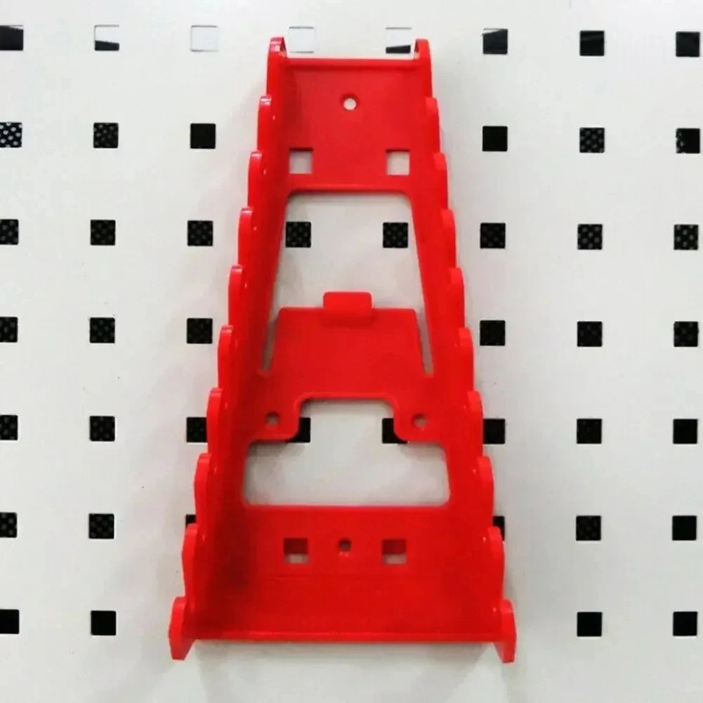 Organizador de llaves de plástico rojo y negro para herramientas