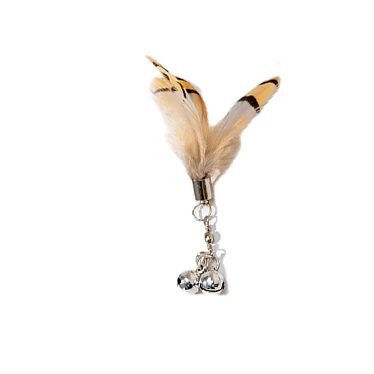 Accesorios de juguete de plumas para gatos, juguete de gusano de pájaros postizos con campana, juguetes para gatos, repuesto interactivo, pelota de espuma para entrenamiento