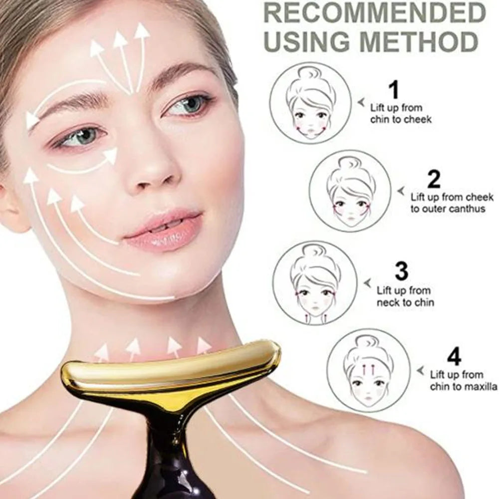 Masajeador Facial 3 en 1, masaje Facial para cuello y ojos, línea en V, masajeador de Estiramiento Facial, eliminación de arrugas antienvejecimiento, dispositivo de belleza de la piel para el hogar