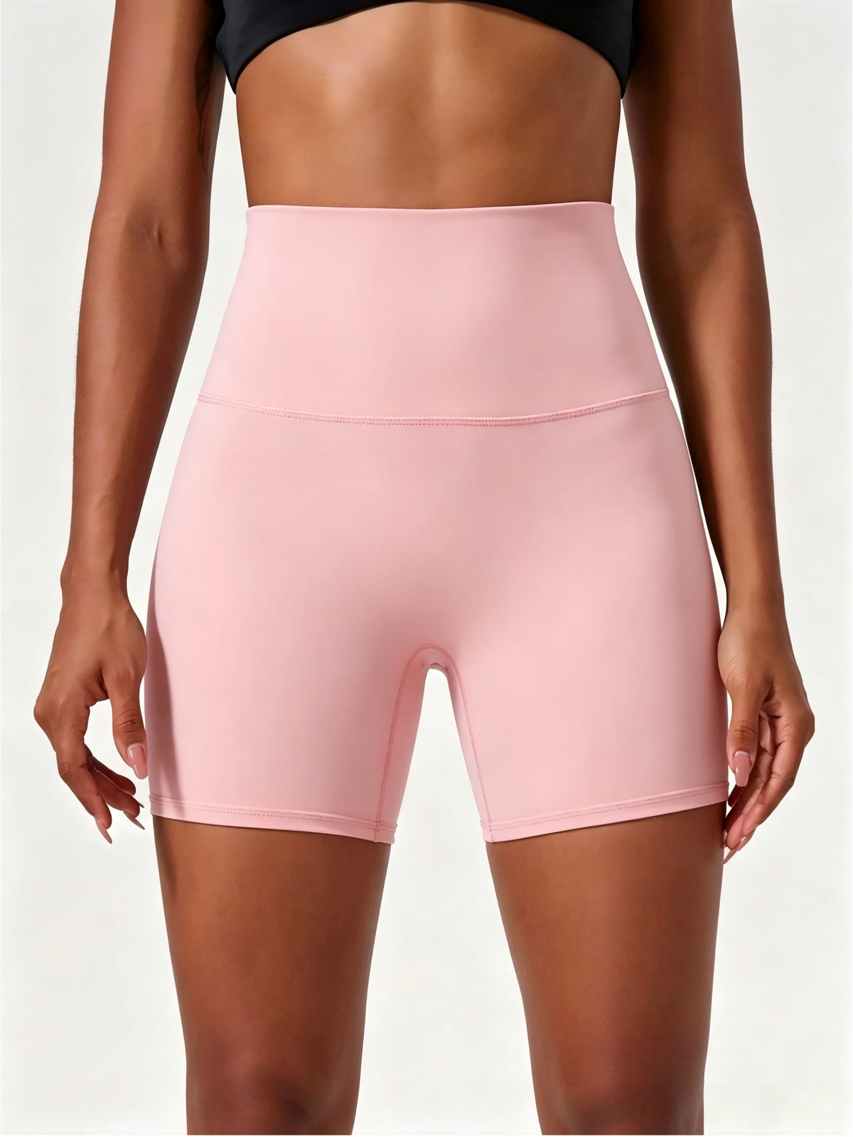 Pantalones cortos elásticos de cintura alta para mujer, pantalones cortos adelgazantes de entrenamiento de verano, diseño sexy que levanta los glúteos, estilo informal y versátil, Bla