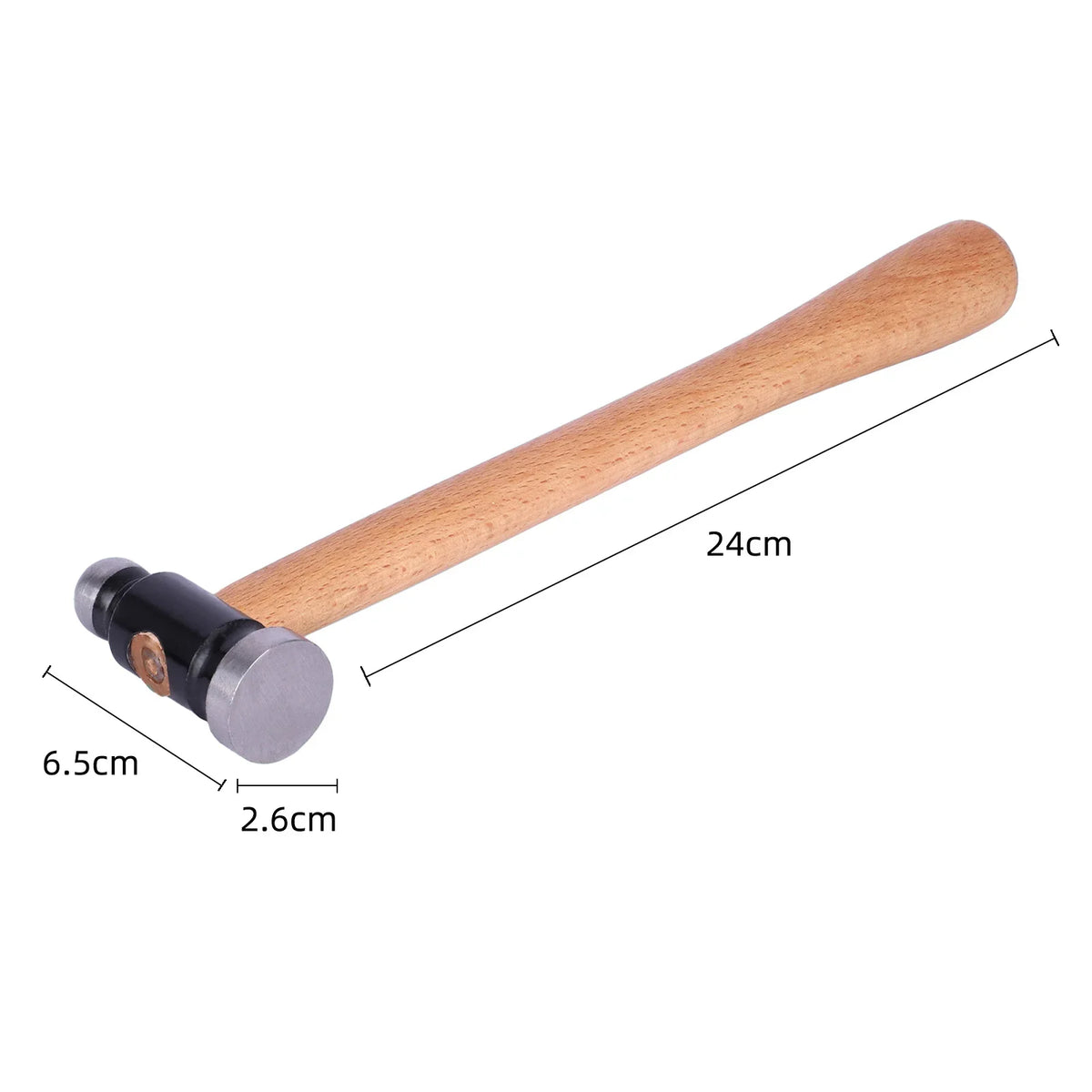 Martillo para joyería con mango de madera y cabeza metálica para artesanía DIY