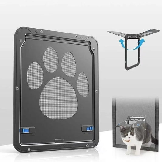 Puerta Magnética para Mascotas con Cierre, Resistente a la Intemperie, con Ventilación y Bloqueo Automático