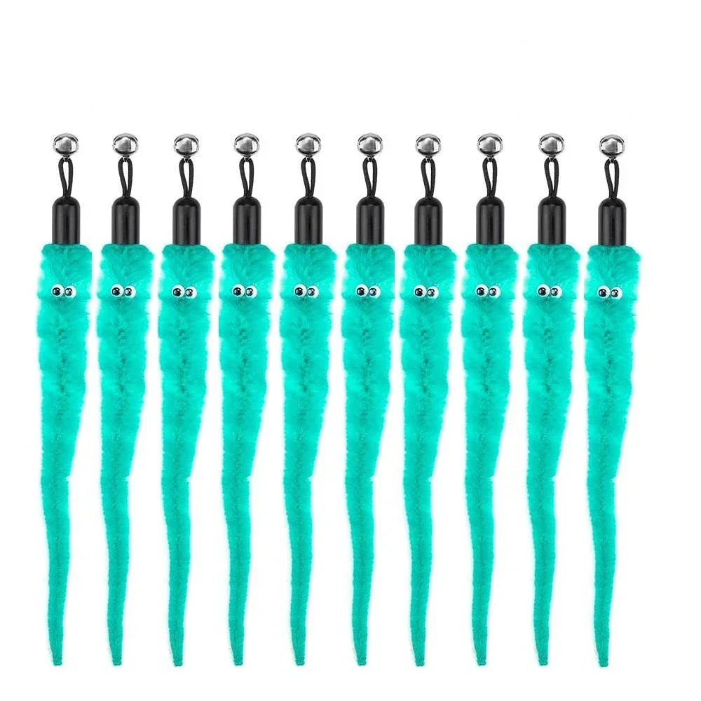 Accesorios de juguete de plumas para gatos, juguete de gusano de pájaros postizos con campana, juguetes para gatos, repuesto interactivo, pelota de espuma para entrenamiento