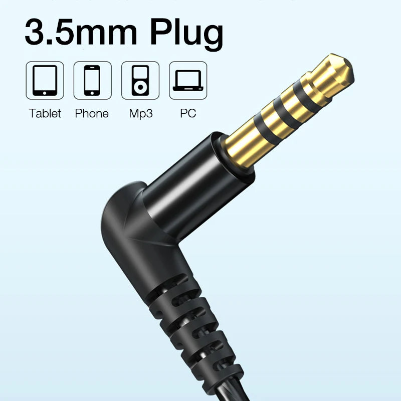 EARDECO Auriculares con cable de 3,5mm auriculares con cable de graves auriculares deportivos estéreo auriculares con micrófono cable para auriculares