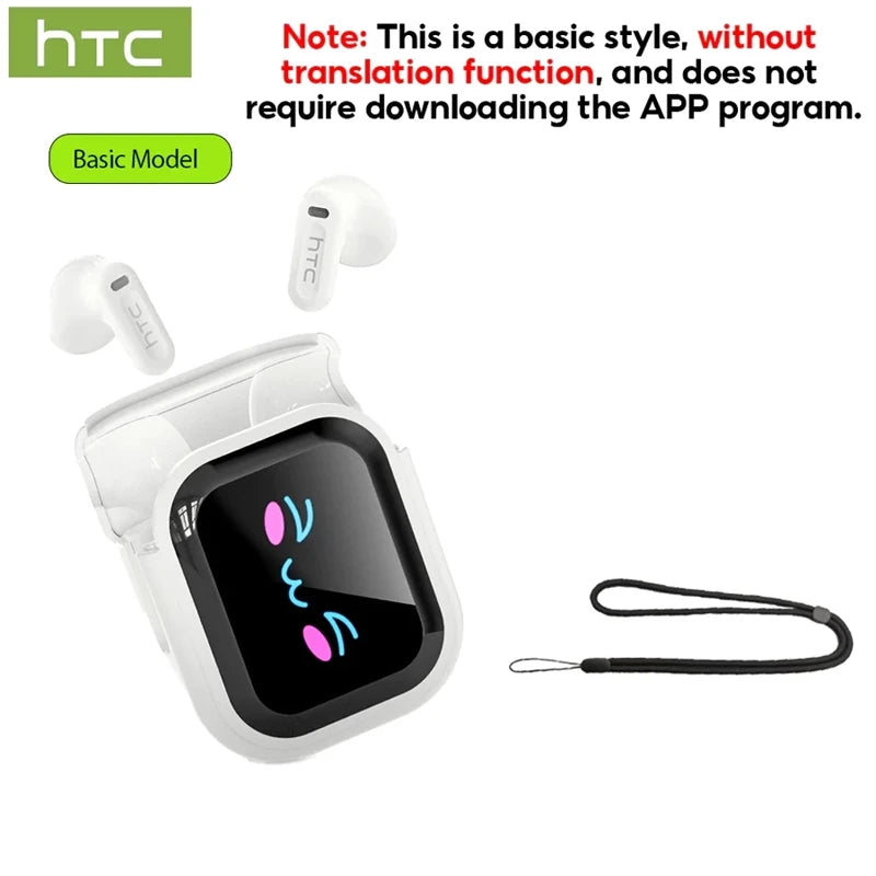 Auriculares Inalámbricos Bluetooth Originales HTC NE20, Auriculares Intrauditivos con Traducción IA, Pantalla Táctil LED, Sonido HIFI, Reducción de Ruido