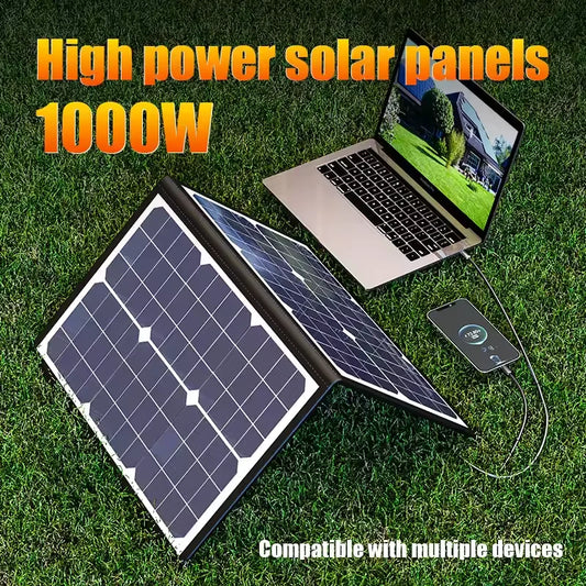 Kit de Panel Solar plegable portátil de 1000W, estación de energía Solar completa, cargador generador de 18V para coche, barco, caravana, Camping al aire libre