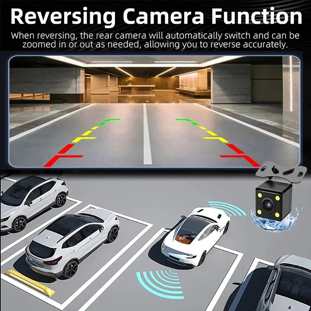 Cámara de salpicadero WIFI, 3 cámaras, 1080P, DVR para coche, 2/3 lentes, grabadora de vídeo, caja negra, cámara de salpicadero, grabación en bucle automático, accesorios para coche