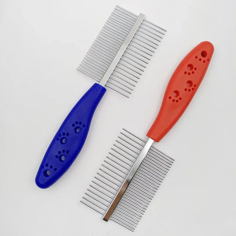 Peine de dos caras para perros, cepillo para quitar el pelo, peine para pulgas, suministros para gatos y mascotas, herramienta de limpieza de peine de dientes finos, cepillo para piojos para perros