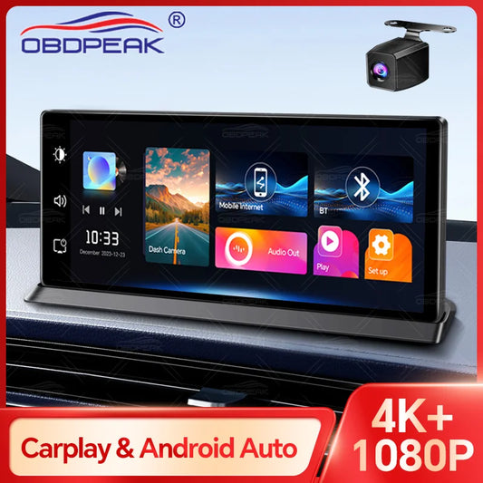 K2 Pro 11,3 "cámara DVR para coche 4K cámara inalámbrica Carplay Android auto Ai pantalla Dash Cam grabadora de vídeo de doble lente tablero de navegación GPS