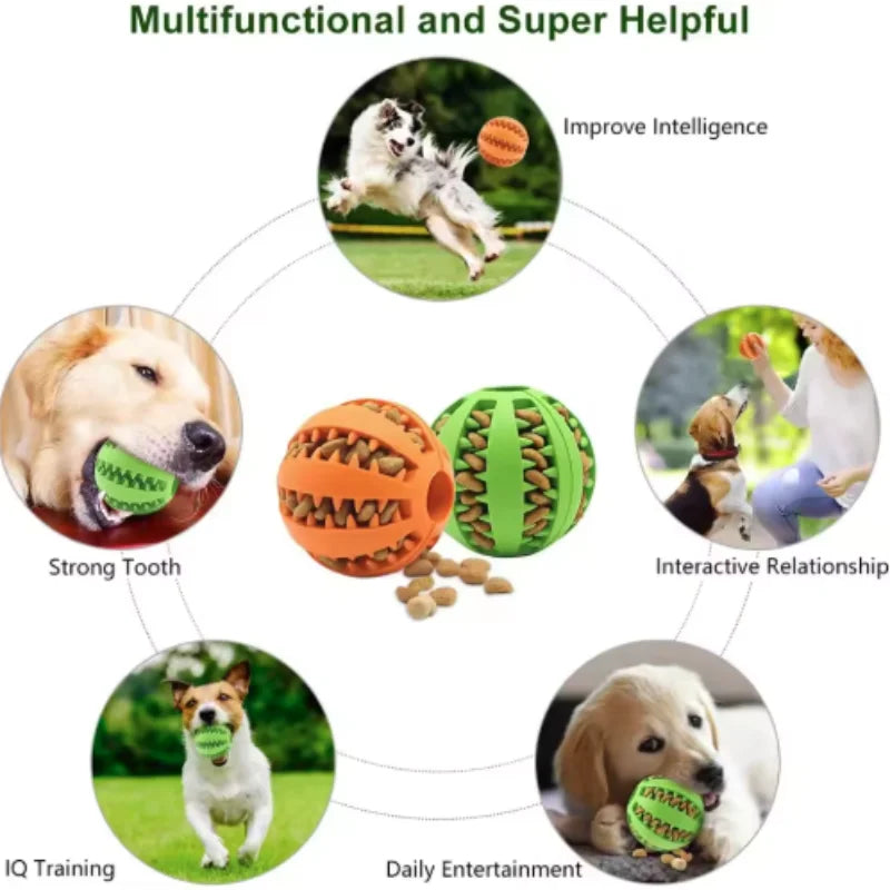 Pelota de Juguete para Perros, Pelotas Interactivas de Goma, Juguetes Masticables para Cachorros, Pelota para Limpieza de Dientes de Mascotas, Dispensador de Comida para Gatos y Mascotas, Pelotas de Silicona de Juguete