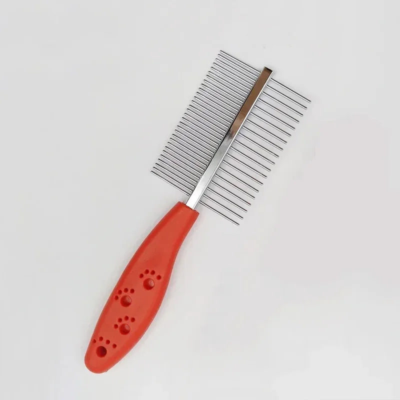 Peine de dos caras para perros, cepillo para quitar el pelo, peine para pulgas, suministros para gatos y mascotas, herramienta de limpieza de peine de dientes finos, cepillo para piojos para perros