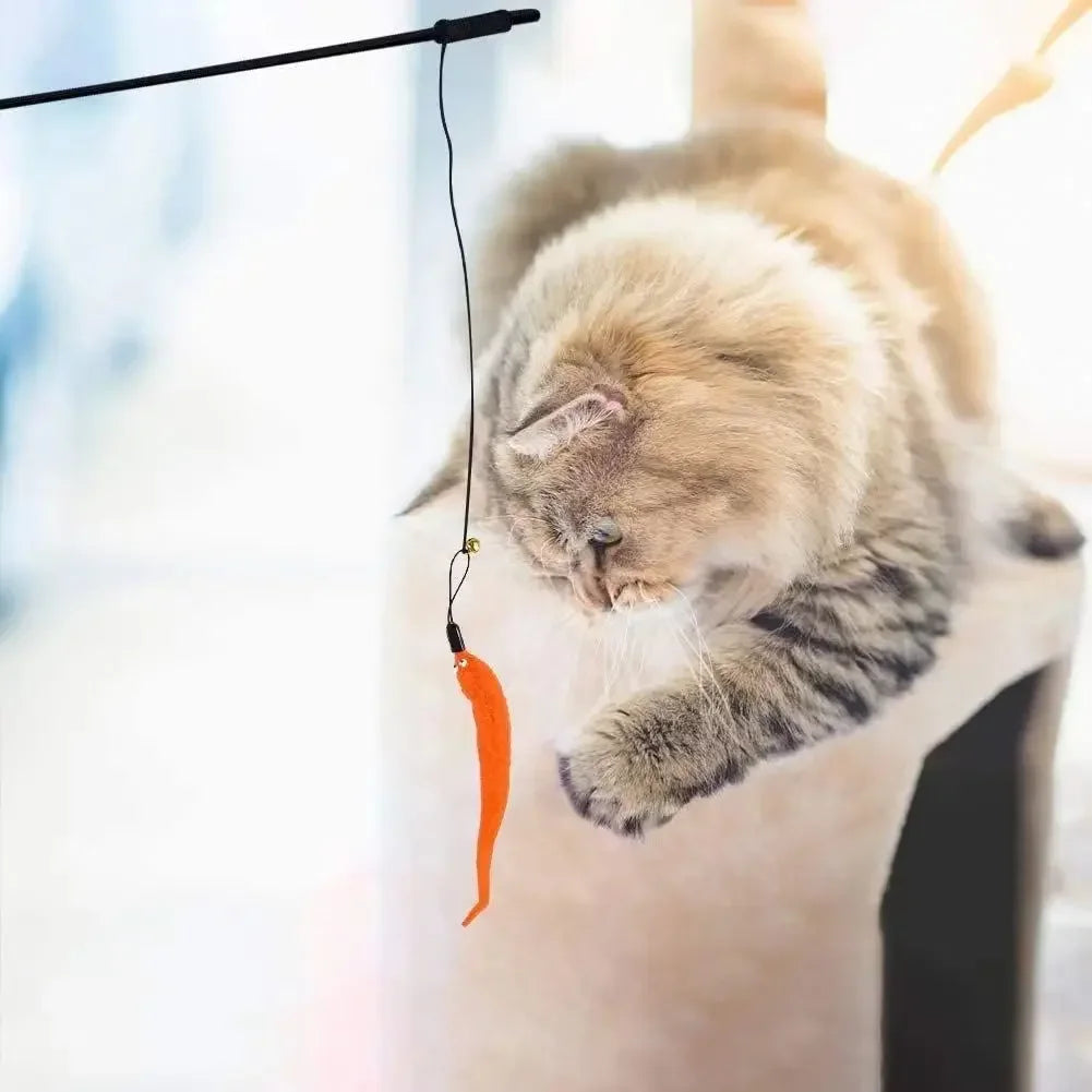 Accesorios de juguete de plumas para gatos, juguete de gusano de pájaros postizos con campana, juguetes para gatos, repuesto interactivo, pelota de espuma para entrenamiento