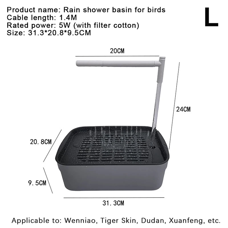 Nueva Bañera Automática para Pájaros y Loros, Bañera Eléctrica USB con Circulación de Agua, Ducha y Fuente para Mascotas, Artículos para Mascotas