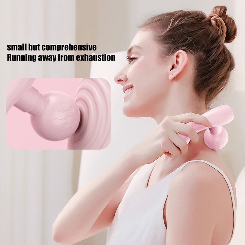 Nuevo Mini Masajeador Vibratorio Recargable de Doble Cabezal, Portátil, para Relajación Muscular de Cuerpo Completo, Universal