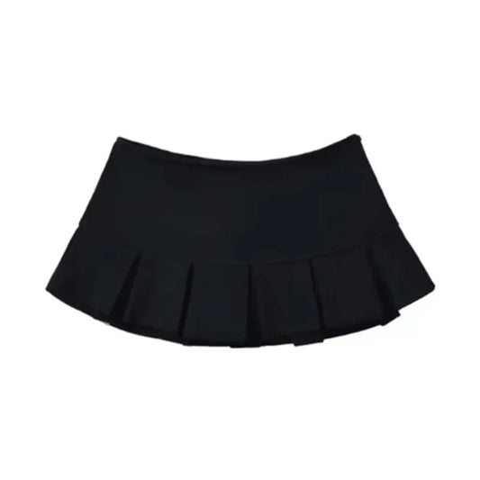 Minifalda de tela Y2K para mujer, Falda plisada de cintura baja, plisada ancha, gris claro, Sexy, Vintage, corte en A, informal, para verano