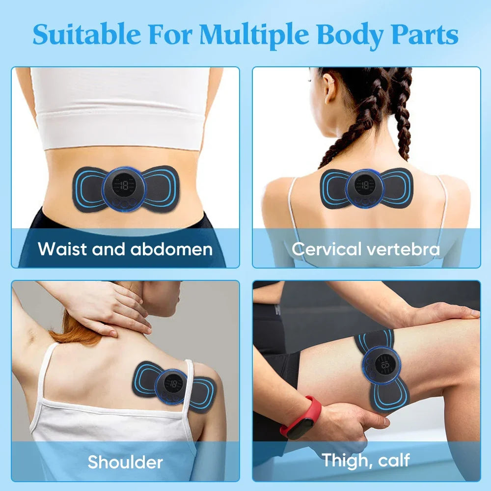 Masajeador de cuello eléctrico EMS, Estimulador de masaje muscular EMS, instrumento de baja frecuencia, parches para espalda, Cervical y pantorrilla, Mini dispositivo para articulaciones