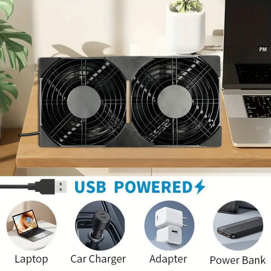 Ventilador de refrigeración para enrutador, Enfriador de PC DIY, TV Box, inalámbrico, silencioso, DC 5V, alimentación USB, ventilador de 120mm y 240mm, 12CM con tornillos, red protectora.