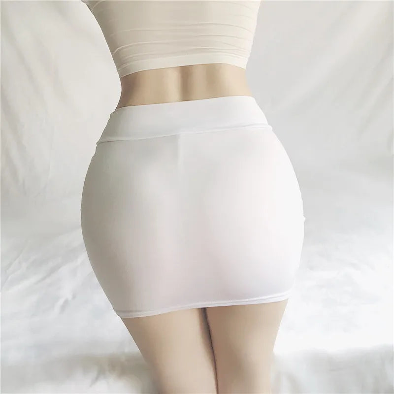 NUEVA Falda Mini Ajustada de Cintura Alta, Sexy y Casual, en Blanco y Negro, Falda Corta de Seda con Cintura Cruzada para Mujer, Ropa de Club Nocturno, Verano 2026