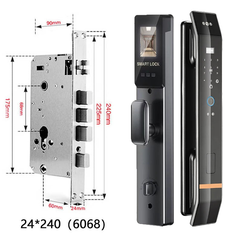 Cerradura de puerta inteligente 3D, reconocimiento biométrico, huella dactilar, contraseña, tarjeta IC, aplicación Wifi, desbloqueo para casa y apartamento