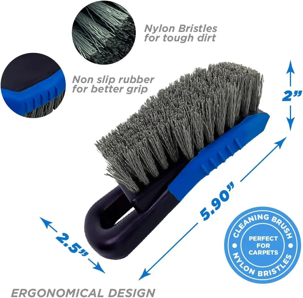 1 Uds. Cepillo para neumáticos de alfombras de coche y limpiador de tapicería, cepillo para alfombras, depurador para asientos Interior de coche, limpiador de tela para manchas de pelo